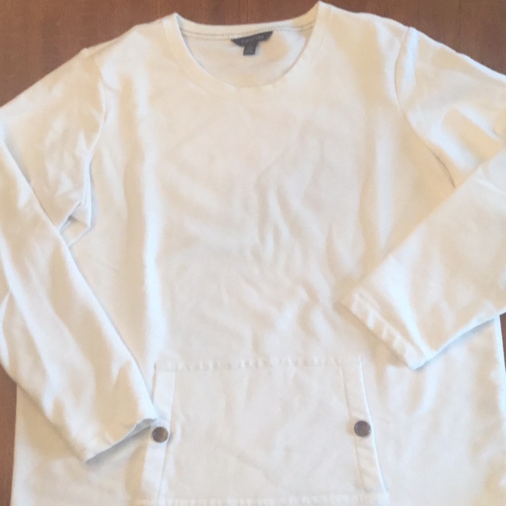 Land’s End Fleece Cream Pullover Sweatshirt, Sz L